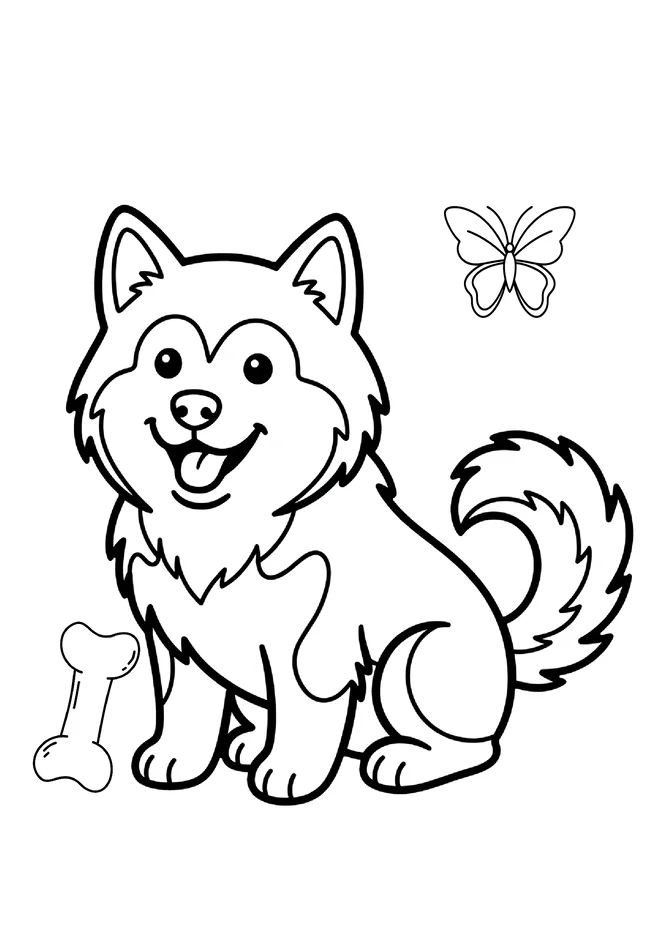 Cachorros para colorir para imprimir e colorir - imagem 9